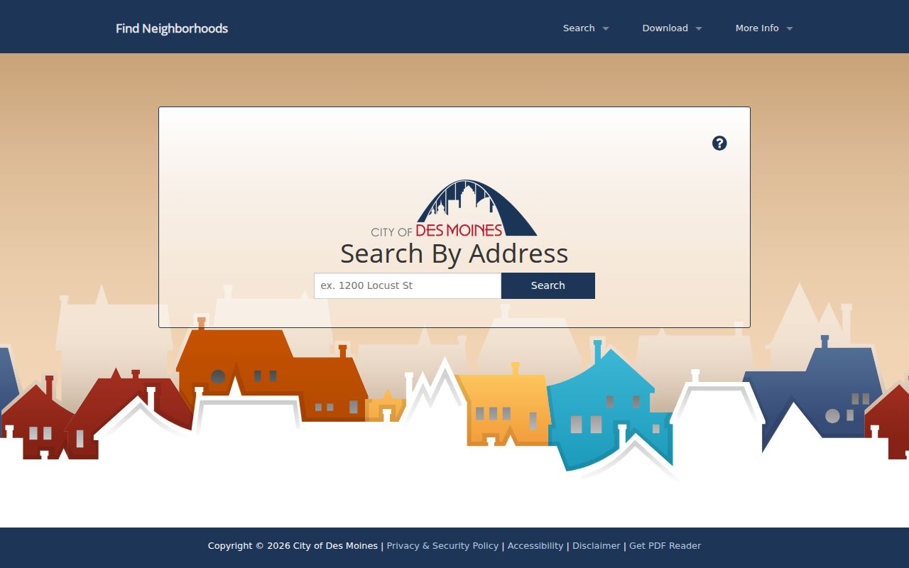 Des Moines neighbors city neighborhood association finder