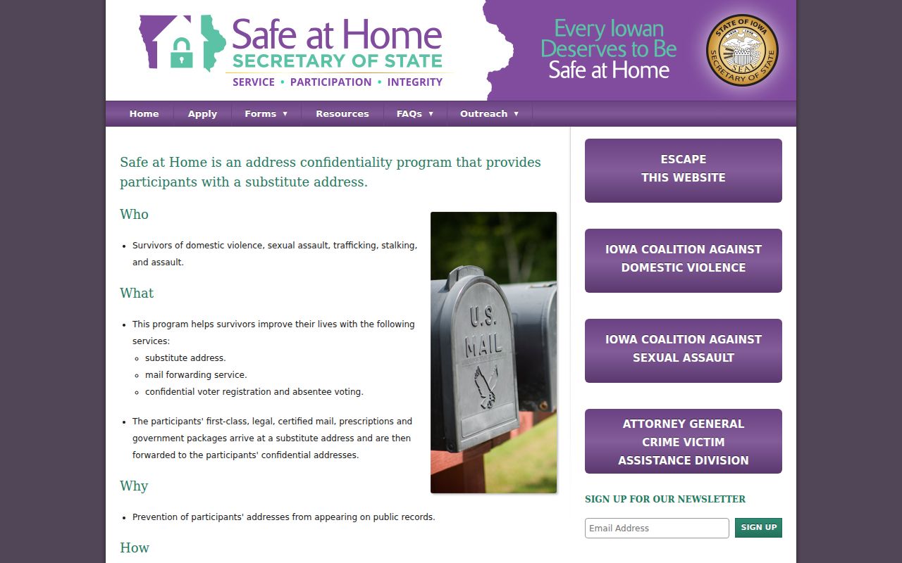 Des Moines neighbors Iowa Safe at Home privacy program
