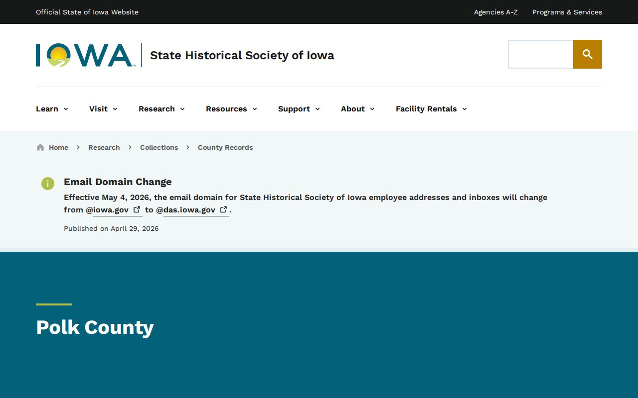 Des Moines previous residents Polk County historical records inventory