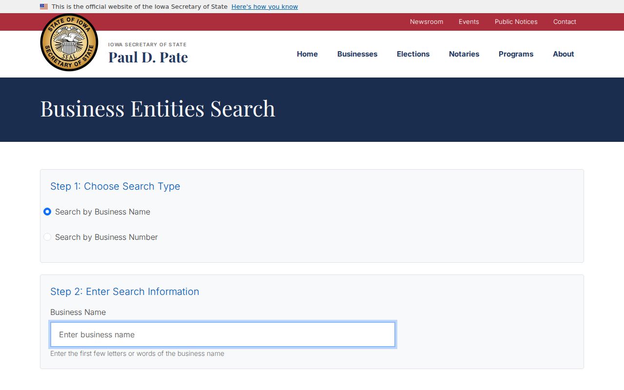 Des Moines resident lookup business entity search
