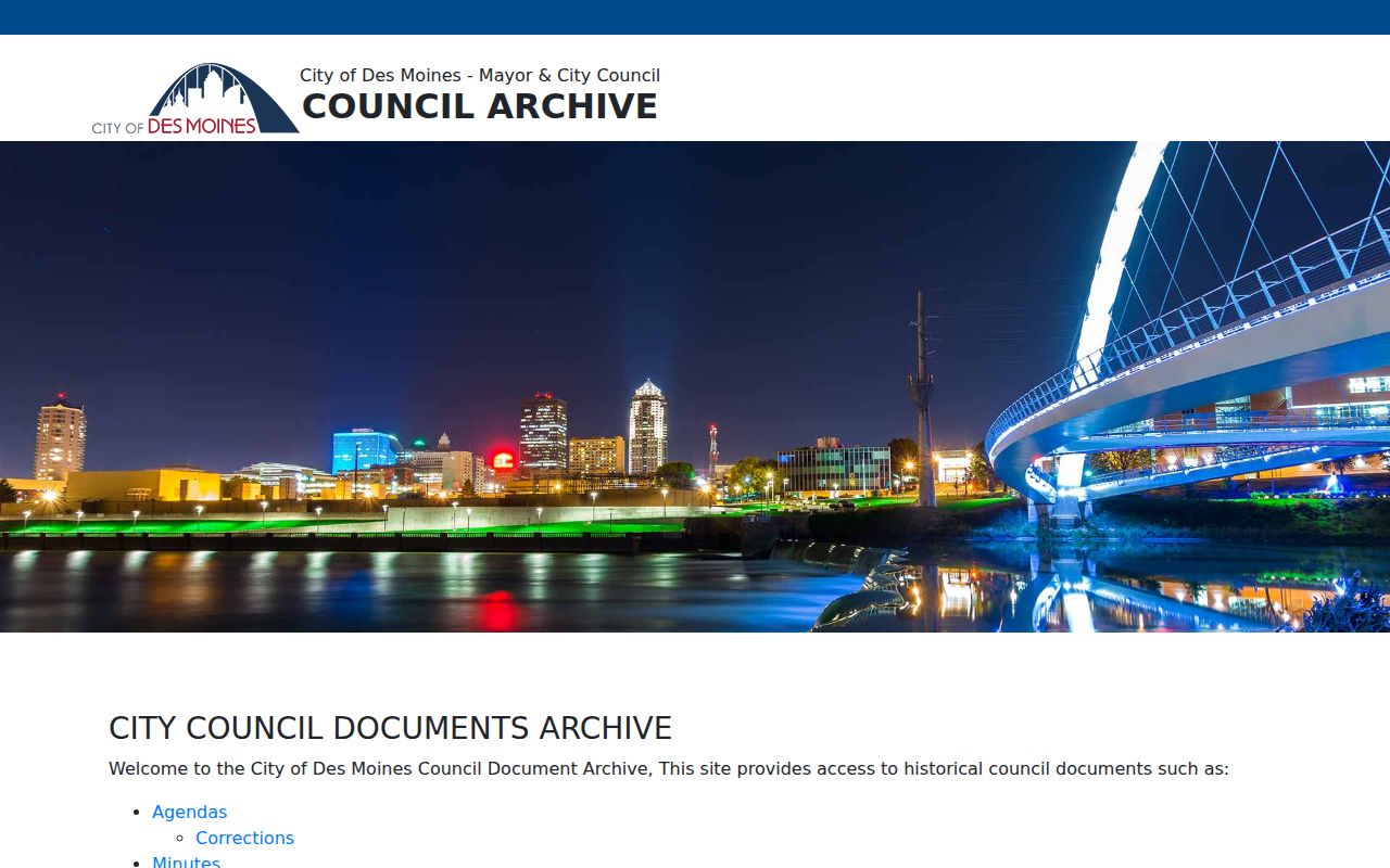 Des Moines street directory CouncilDocs public document archive